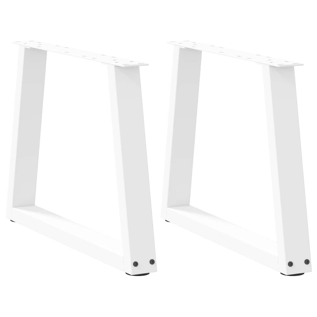 Gambe per Tavolo Pranzo a V 2 pz Bianco 70x(42-43,3)cm Acciaio - homemem39
