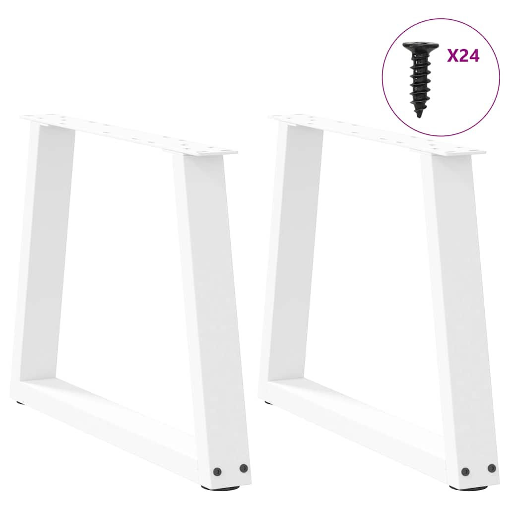 Gambe per Tavolo Pranzo a V 2 pz Bianco 70x(42-43,3)cm Acciaio - homemem39