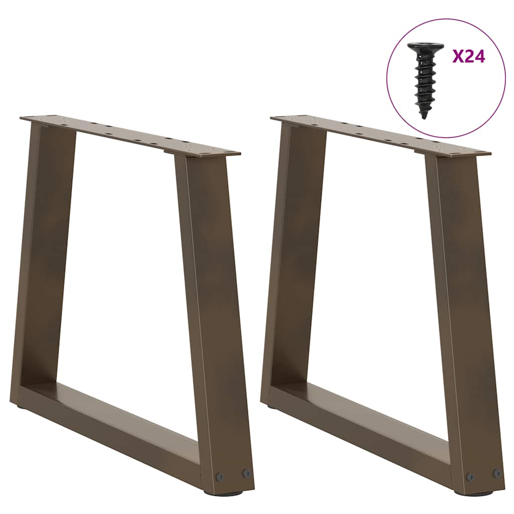 Gambe per Tavolo Pranzo a V 2pz Naturale 70x(42-43,3)cm Acciaio - homemem39