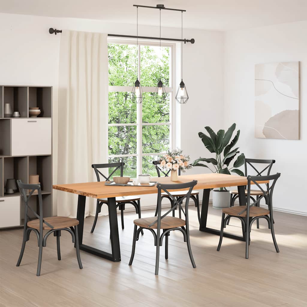 Gambe per Tavolo da Pranzo a V 2 pz Nero 70x(72-73,3)cm Acciaio - homemem39