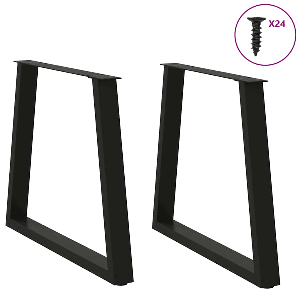 Gambe per Tavolo da Pranzo a V 2 pz Nero 70x(72-73,3)cm Acciaio - homemem39
