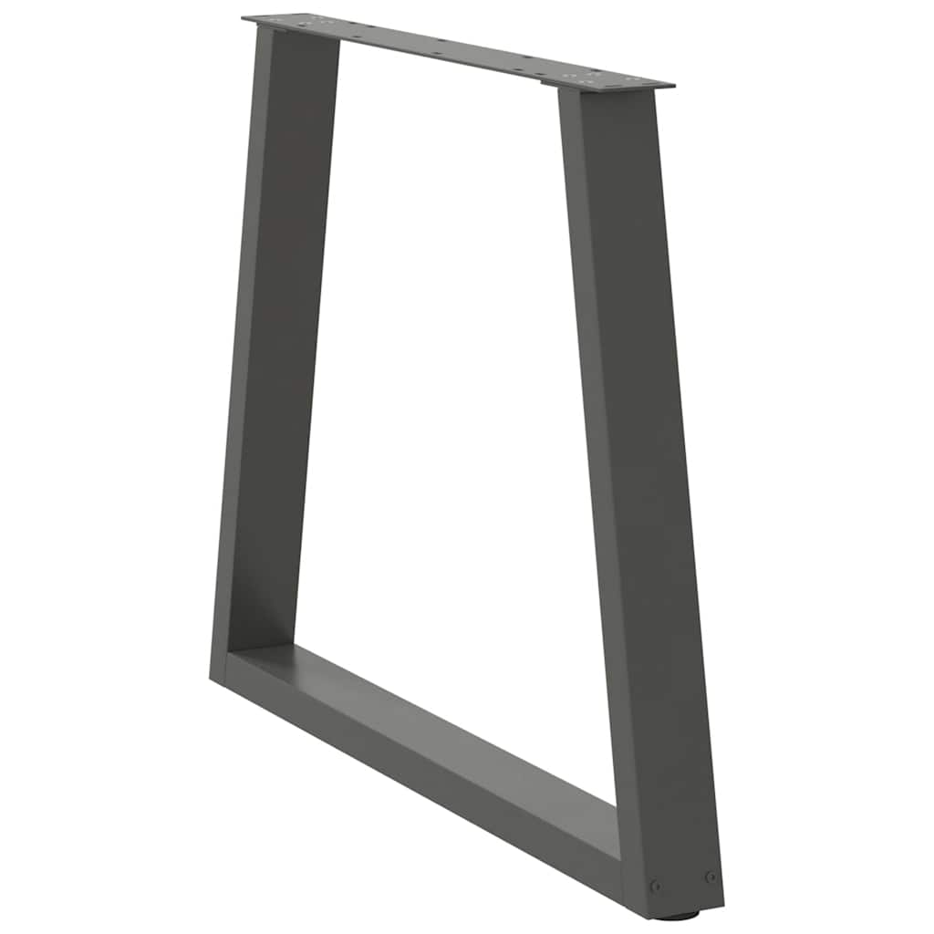 Gambe Tavolo Pranzo a V 2 pz Antracite 80x(72-73,3)cm Acciaio - homemem39
