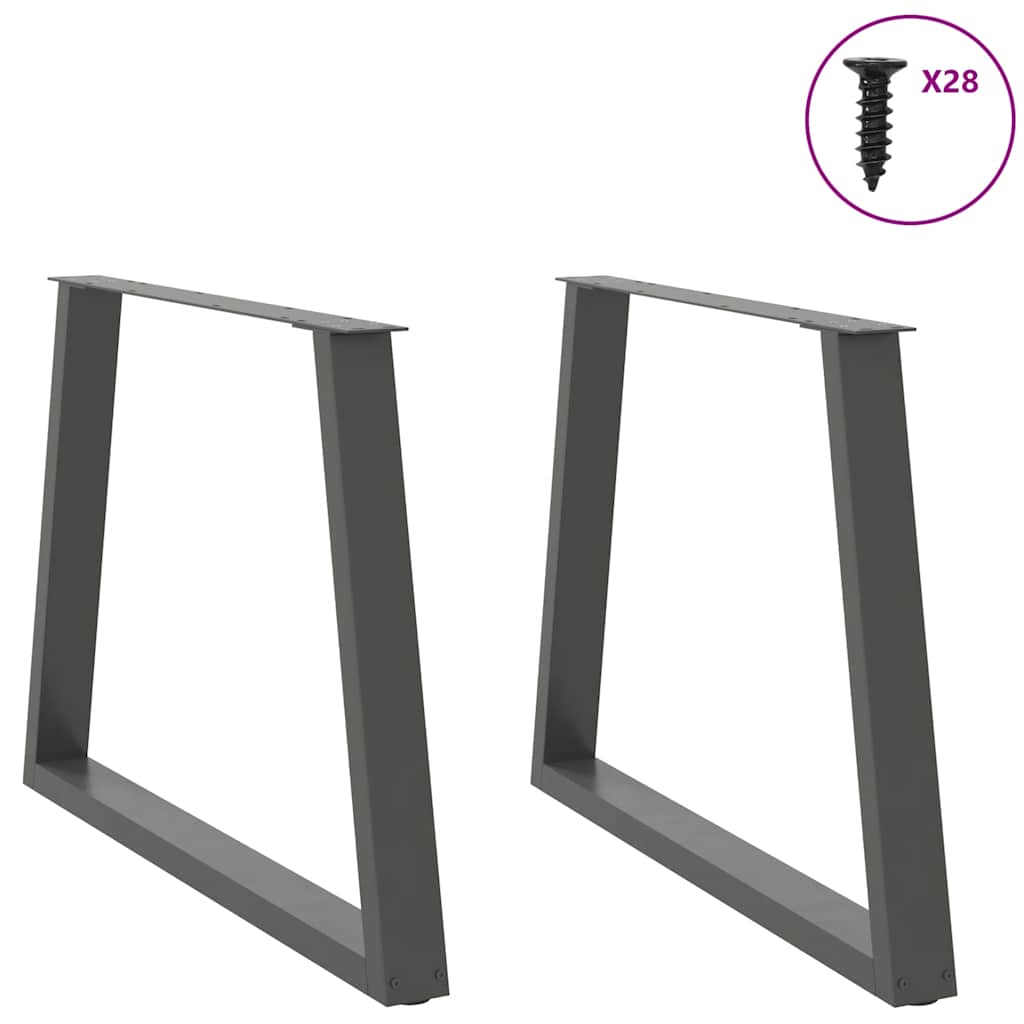 Gambe Tavolo Pranzo a V 2 pz Antracite 90x(72-73,3)cm Acciaio - homemem39