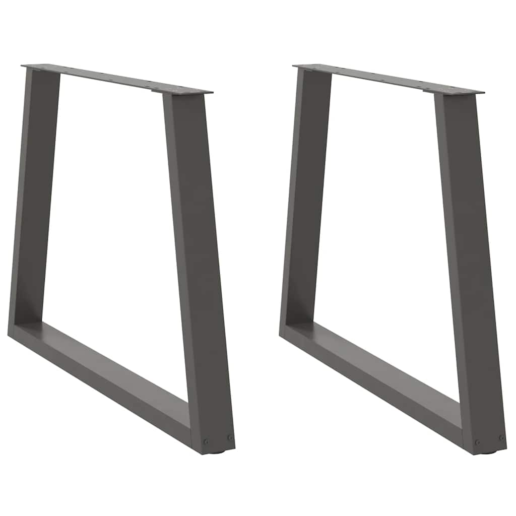 Gambe Tavolo Pranzo a V 2 pz Antracite 100x(72-73,3)cm Acciaio - homemem39