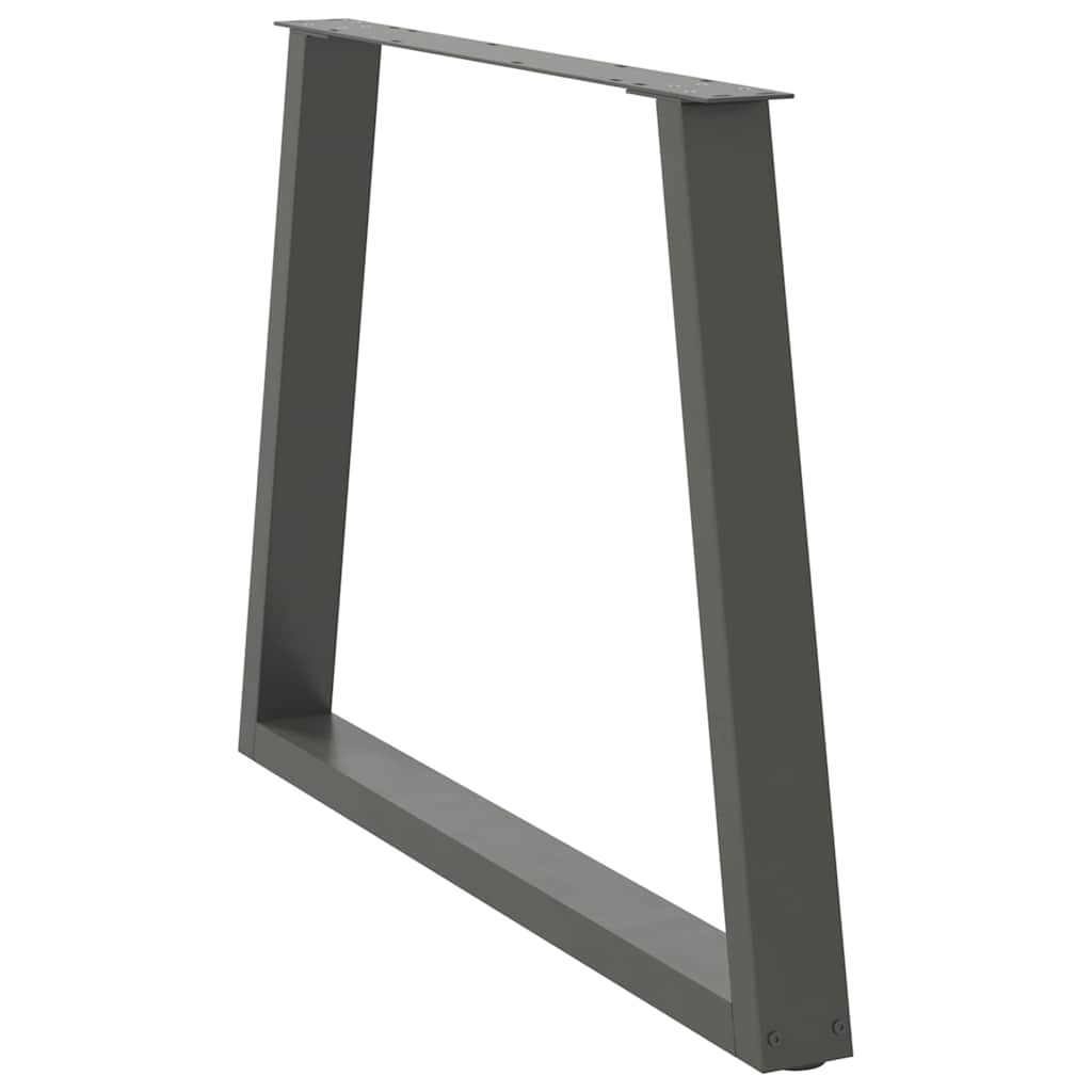 Gambe Tavolo Pranzo a V 2 pz Antracite 100x(72-73,3)cm Acciaio - homemem39