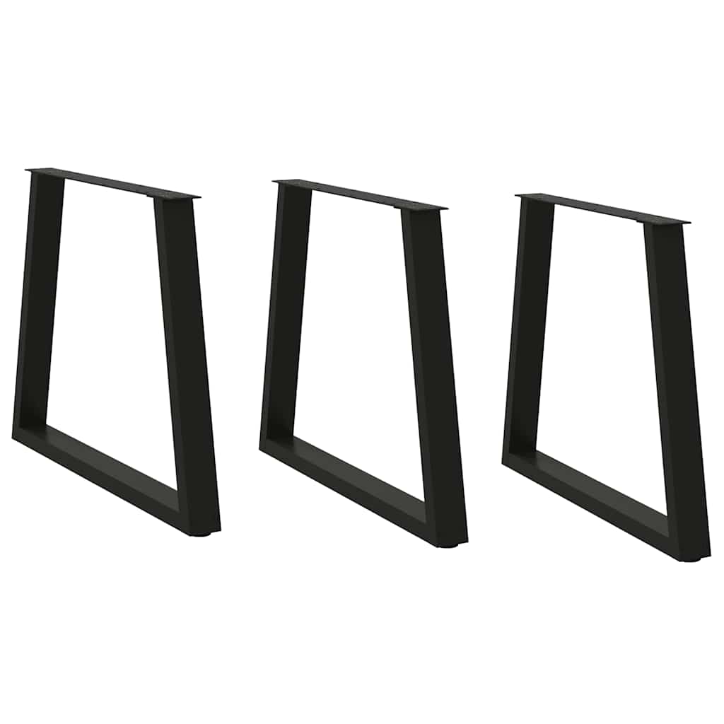 Gambe per Tavolo da Pranzo a V 3 pz Nero 70x(72-73,3)cm Acciaio - homemem39