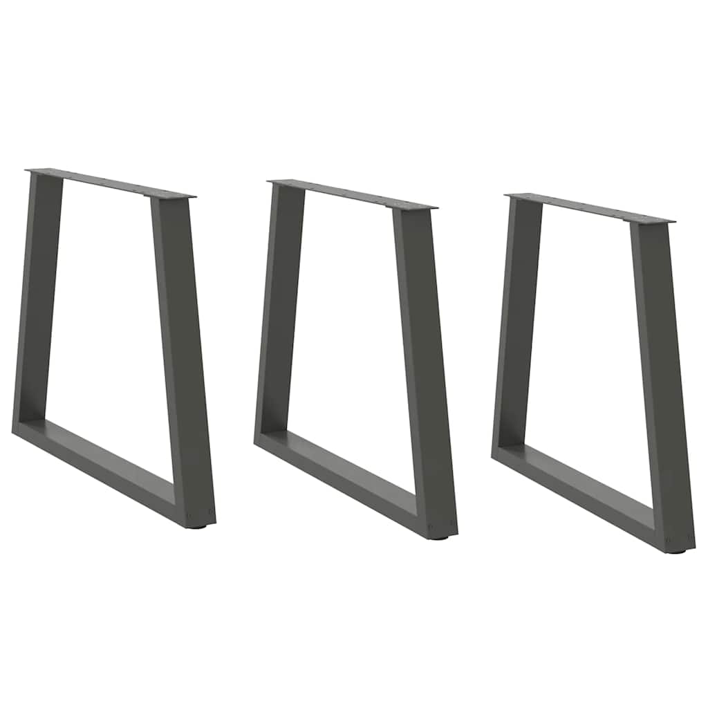 Gambe Tavolo Pranzo a V 3 pz Antracite 70x(72-73,3)cm Acciaio - homemem39