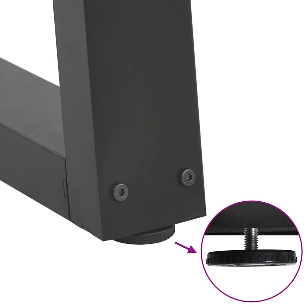 Gambe Tavolo Pranzo a V 3 pz Antracite 70x(72-73,3)cm Acciaio - homemem39