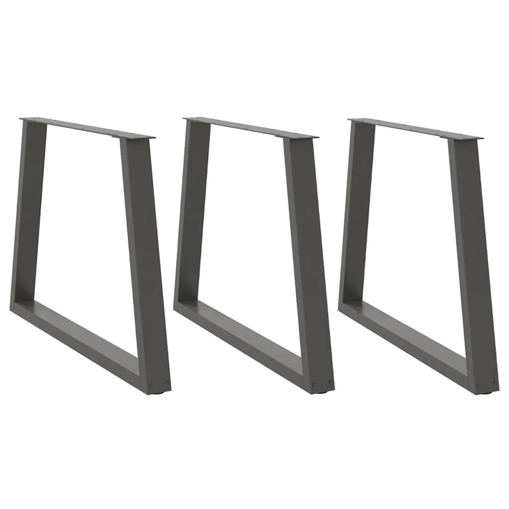 Gambe Tavolo Pranzo a V 3 pz Antracite 100x(72-73,3)cm Acciaio - homemem39