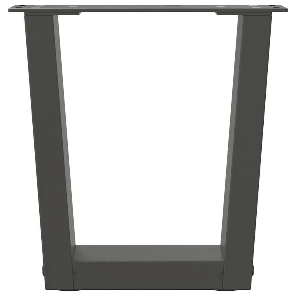 Gambe Tavolo Pranzo a V 2 pz Antracite 30x(30-31,3)cm Acciaio - homemem39
