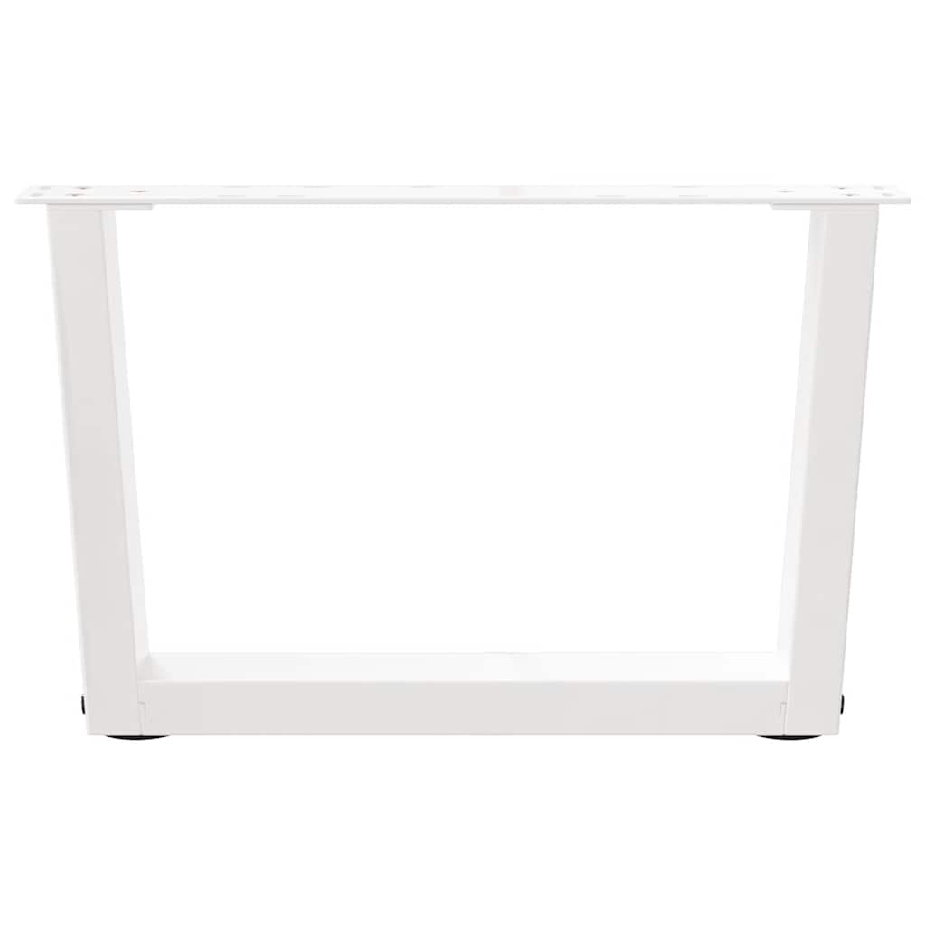 Gambe per Tavolo Pranzo a V 2 pz Bianco 50x(30-31,3)cm Acciaio - homemem39
