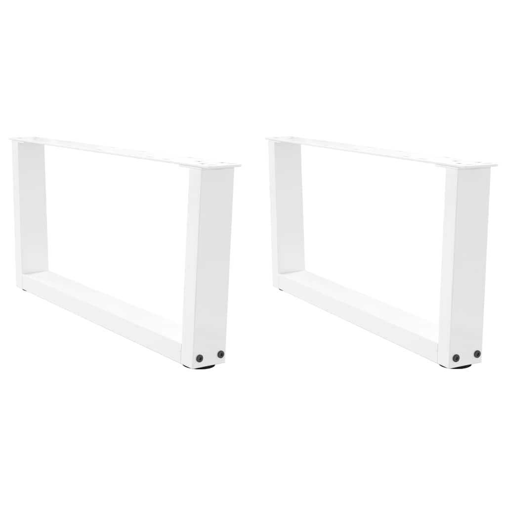 Gambe per Tavolo Pranzo a V 2 pz Bianco 70x(30-31,3)cm Acciaio - homemem39