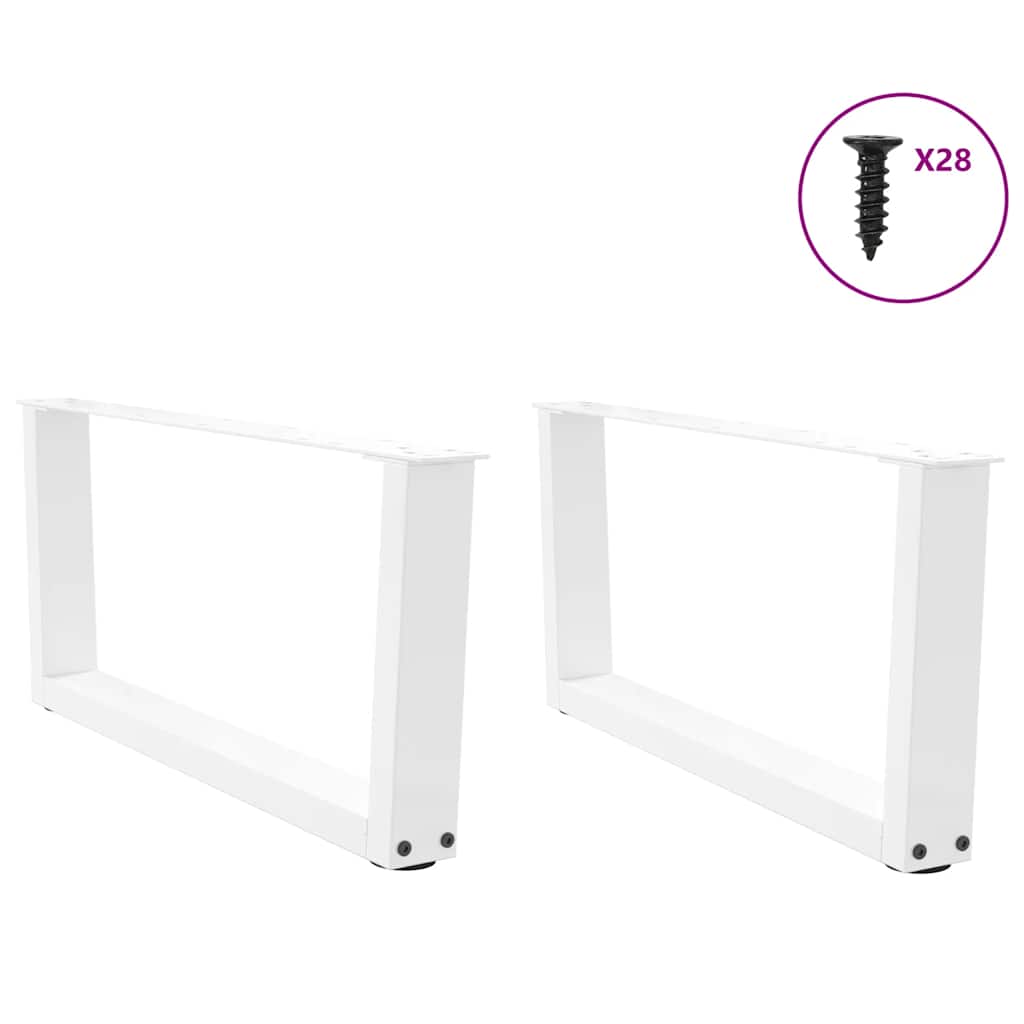 Gambe per Tavolo Pranzo a V 2 pz Bianco 70x(30-31,3)cm Acciaio - homemem39