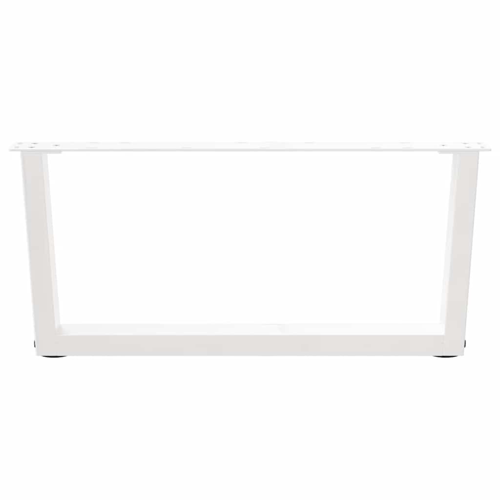 Gambe per Tavolo Pranzo a V 2 pz Bianco 70x(30-31,3)cm Acciaio - homemem39