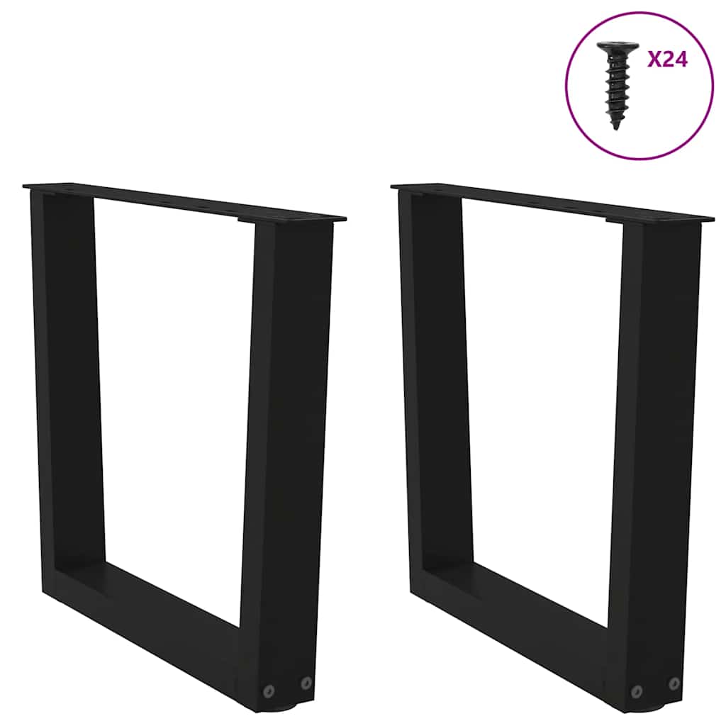 Gambe per Tavolo da Pranzo a V 2 pz Nero 50x(42-43,3)cm Acciaio - homemem39