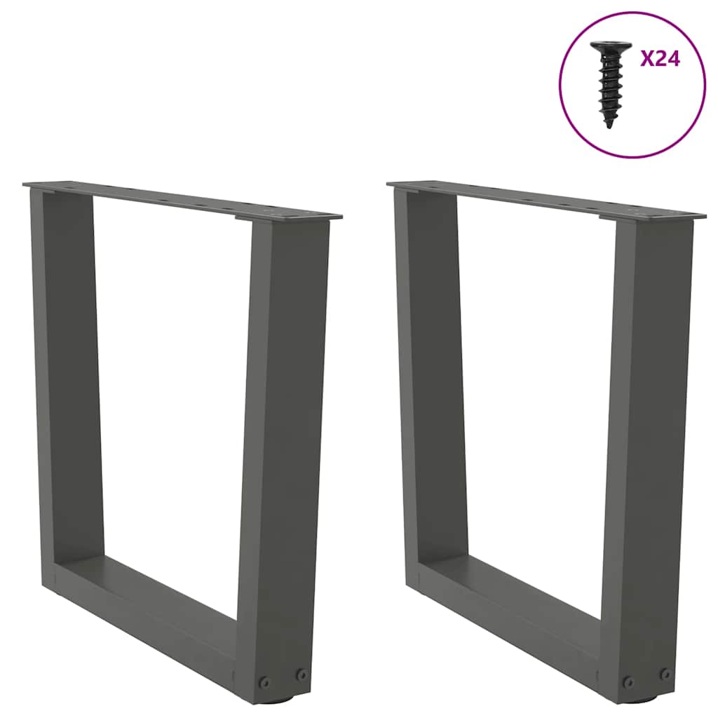 Gambe Tavolo Pranzo a V 2 pz Antracite 50x(42-43,3)cm Acciaio - homemem39