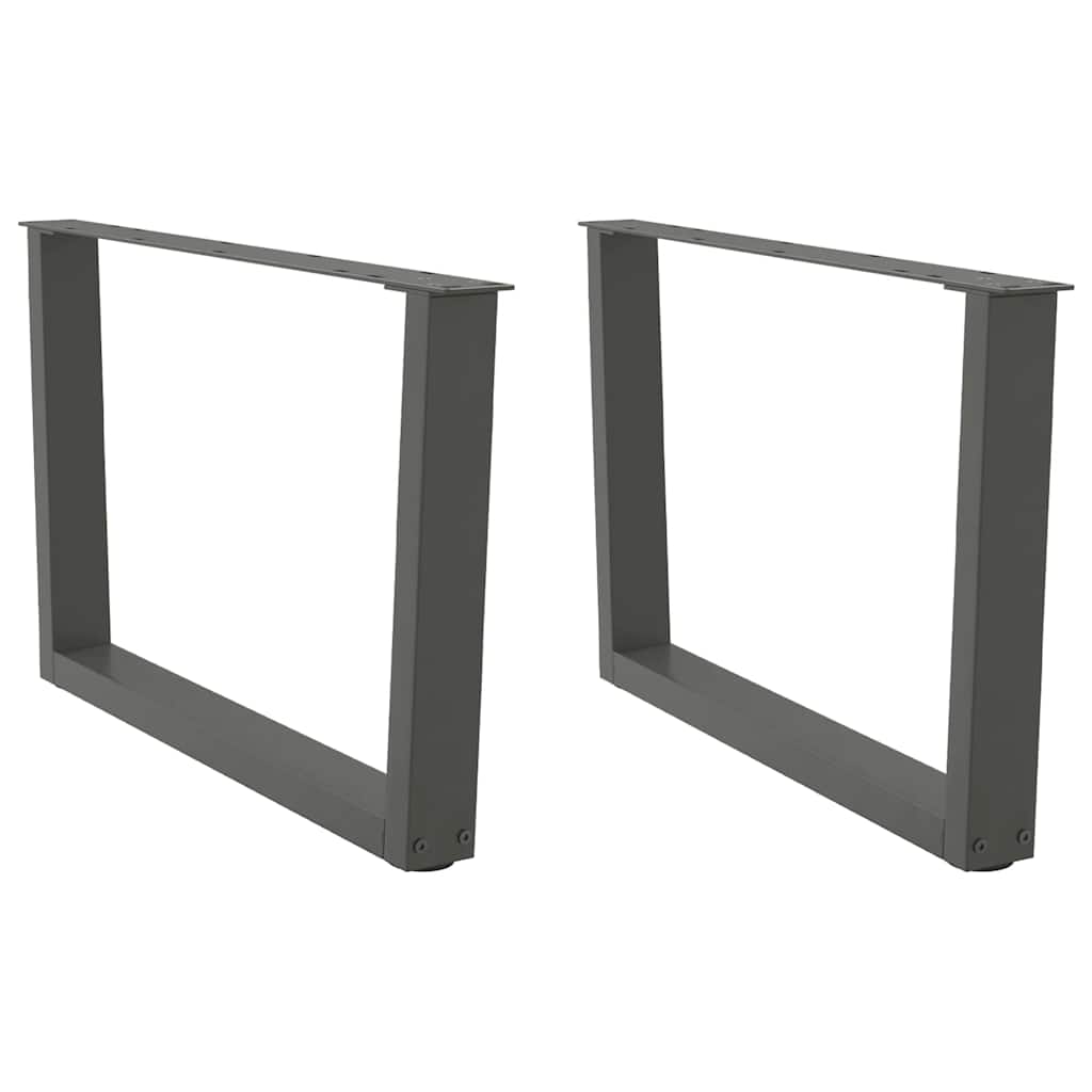Gambe Tavolo Pranzo a V 2 pz Antracite 70x(42-43,3)cm Acciaio - homemem39