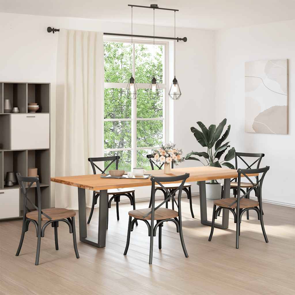 Gambe Tavolo Pranzo a V 2 pz Antracite 70x(42-43,3)cm Acciaio - homemem39