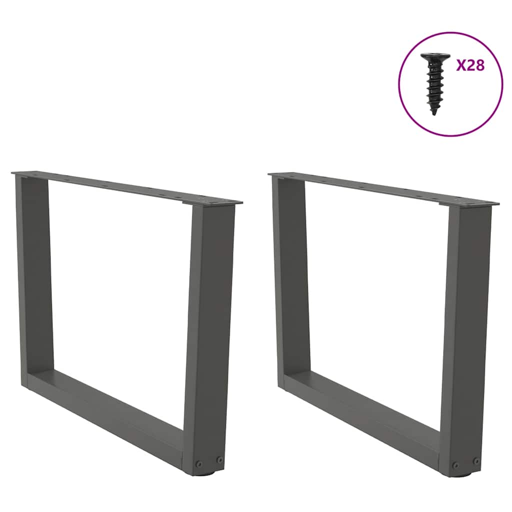 Gambe Tavolo Pranzo a V 2 pz Antracite 70x(42-43,3)cm Acciaio - homemem39