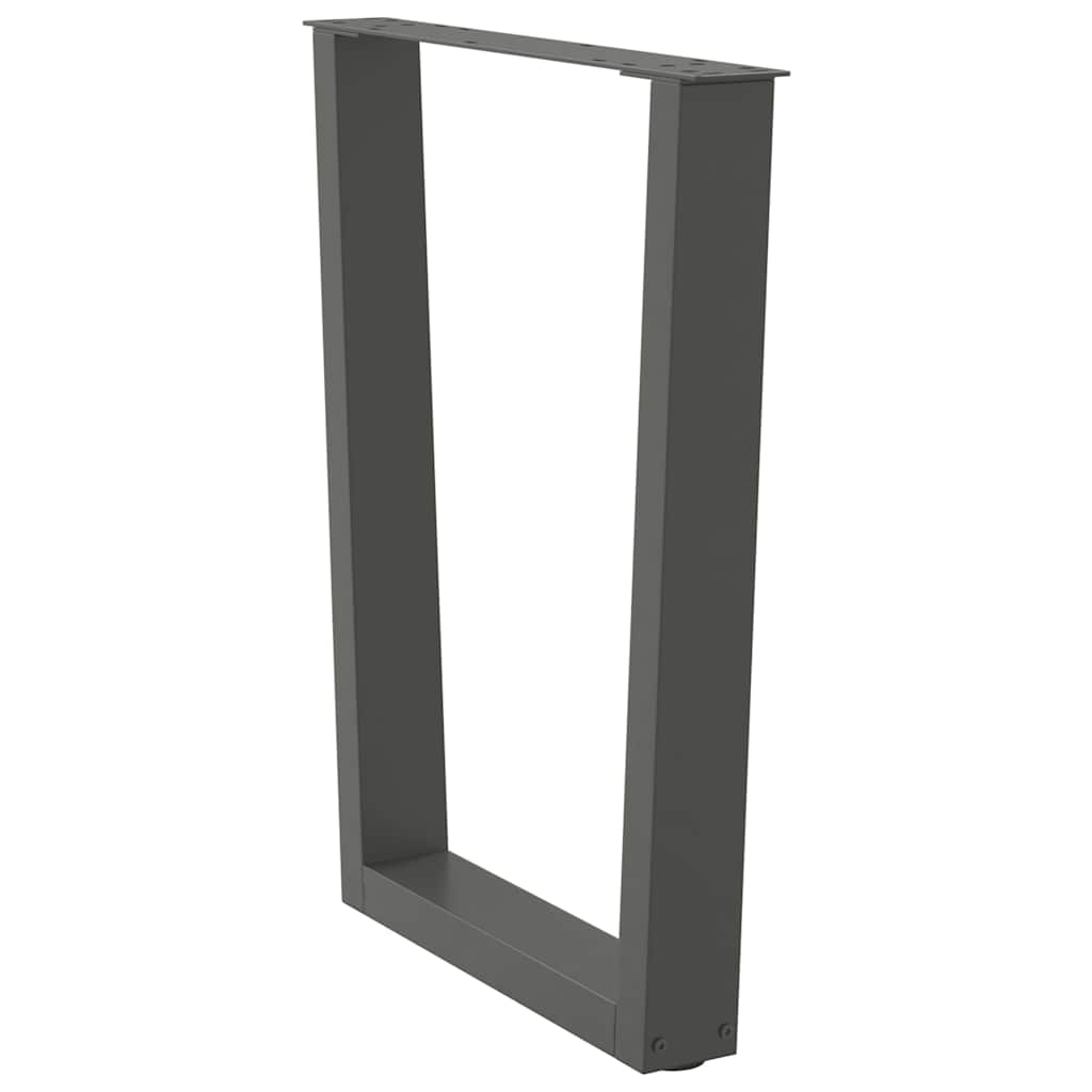 Gambe Tavolo Pranzo a V 2 pz Antracite 60x(72-73,3)cm Acciaio - homemem39
