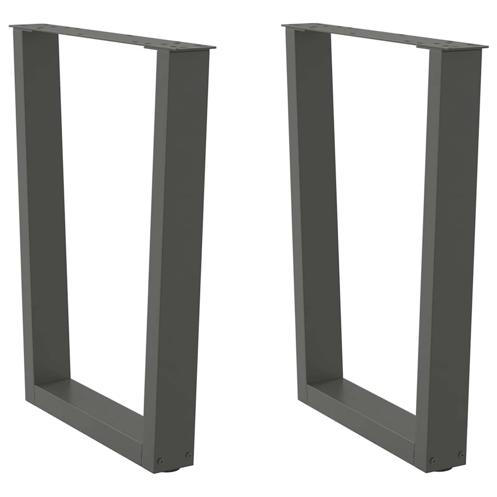 Gambe Tavolo Pranzo a V 2 pz Antracite 70x(72-73,3)cm Acciaio - homemem39
