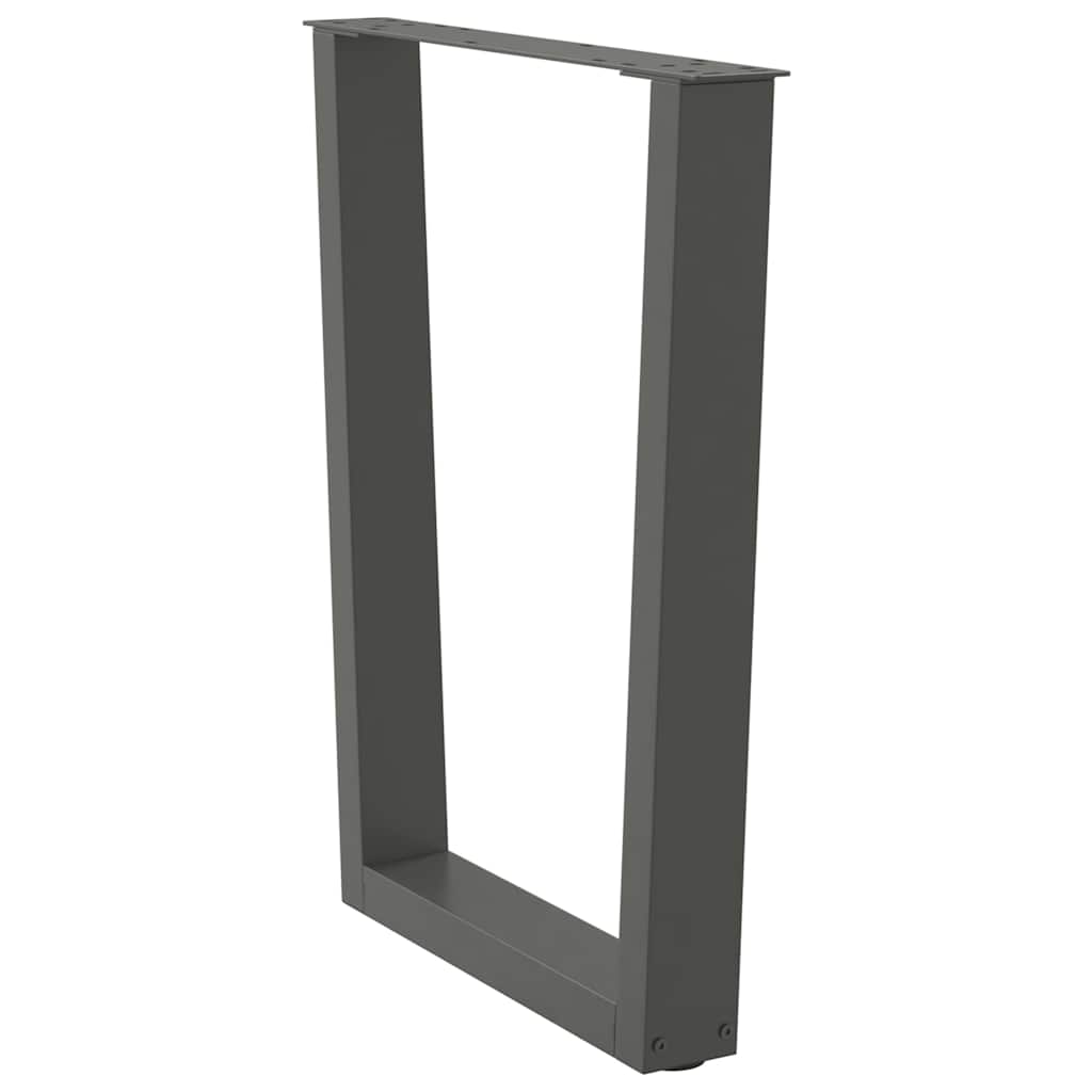 Gambe Tavolo Pranzo a V 2 pz Antracite 70x(72-73,3)cm Acciaio - homemem39