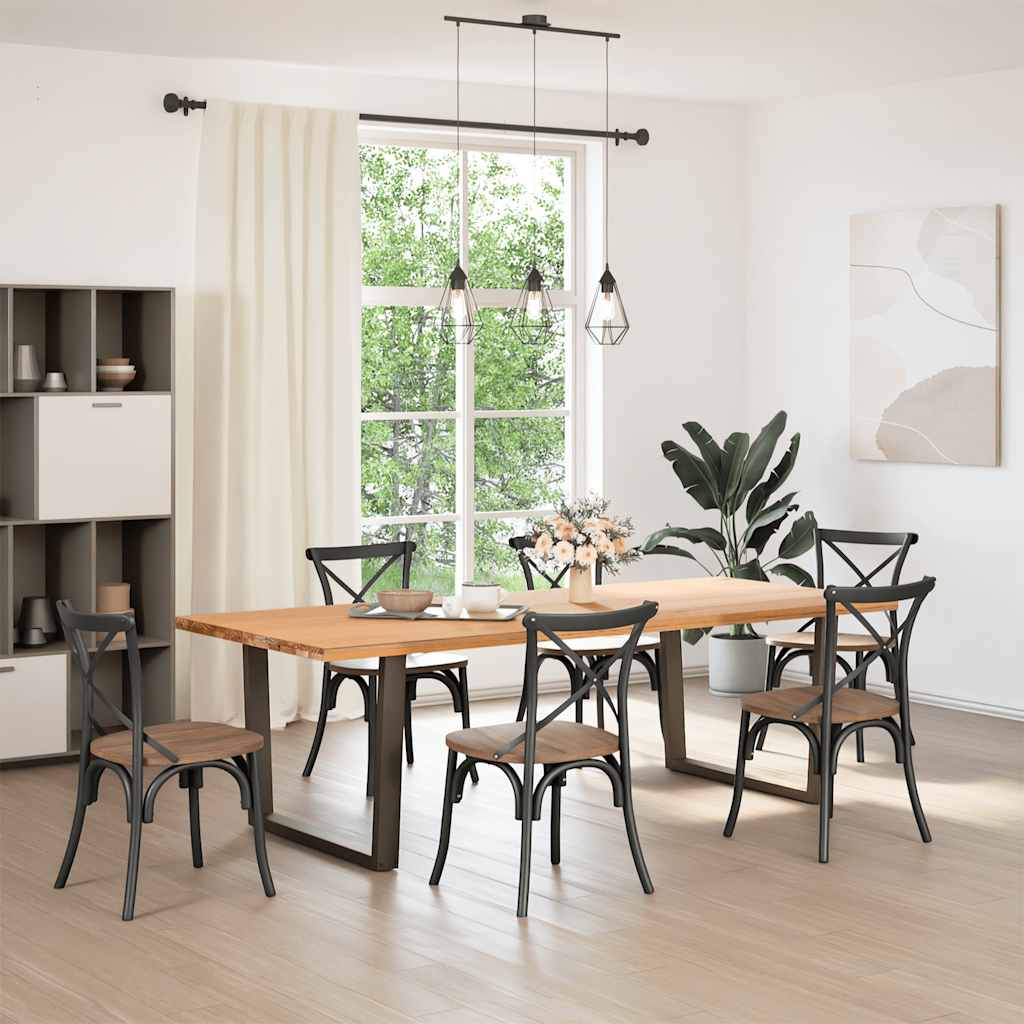 Gambe Tavolo Pranzo a V 2 pz Antracite 100x(72-73,3)cm Acciaio - homemem39