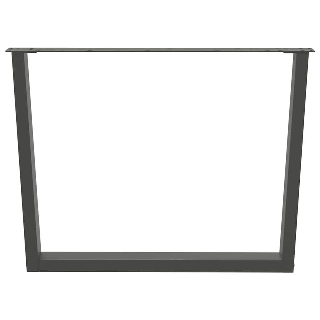 Gambe Tavolo Pranzo a V 2 pz Antracite 100x(72-73,3)cm Acciaio - homemem39