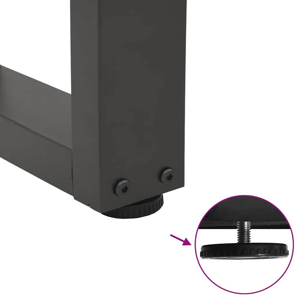 Gambe Tavolo Pranzo a V 2 pz Antracite 100x(72-73,3)cm Acciaio - homemem39