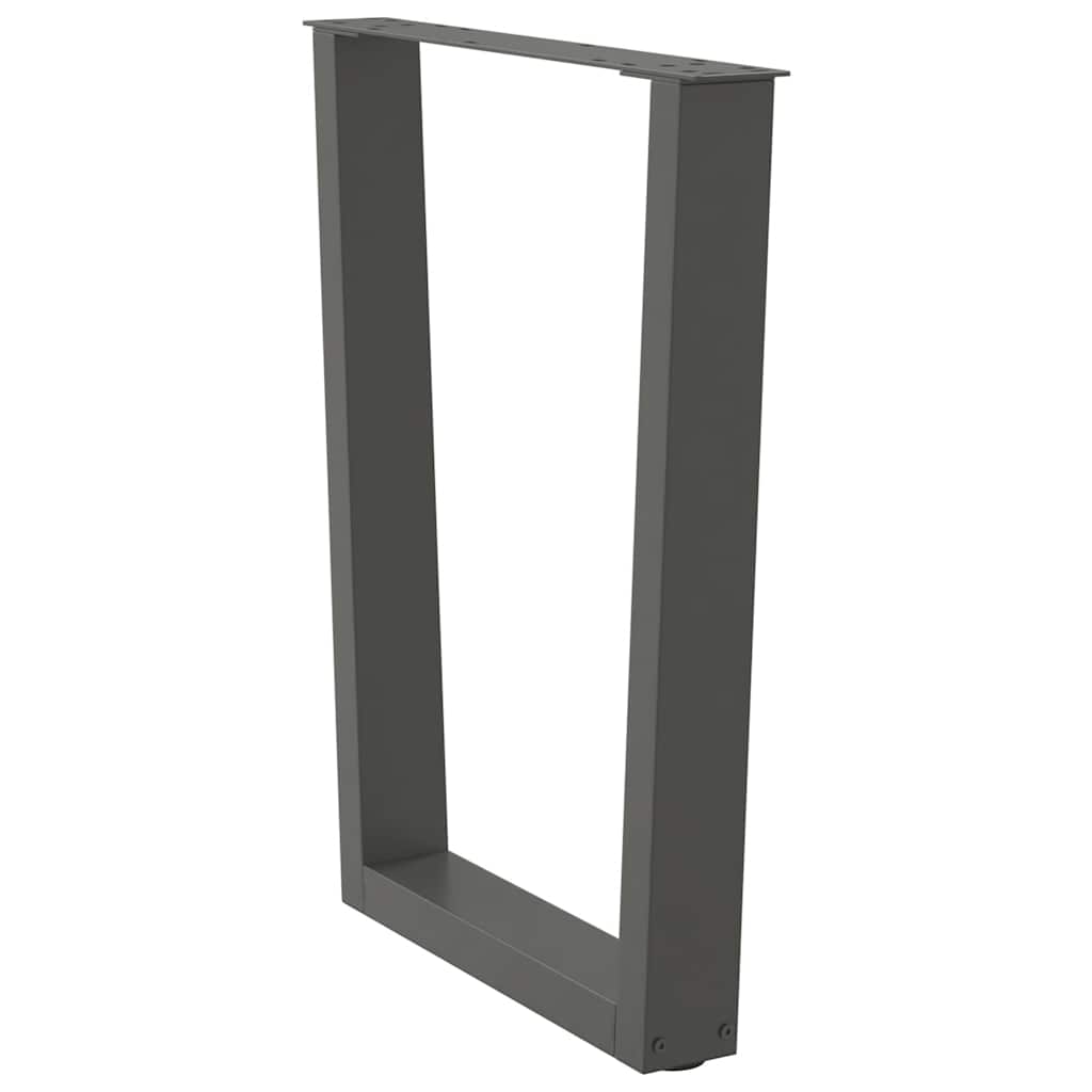 Gambe Tavolo Pranzo a V 3 pz Antracite 70x(72-73,3)cm Acciaio - homemem39
