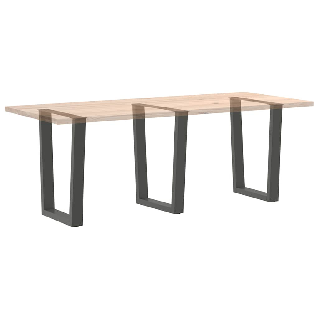 Gambe Tavolo Pranzo a V 3 pz Antracite 70x(72-73,3)cm Acciaio - homemem39