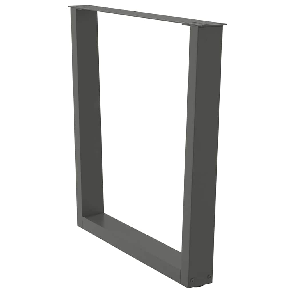 Gambe Tavolo Pranzo a V 3 pz Antracite 80x(72-73,3)cm Acciaio - homemem39