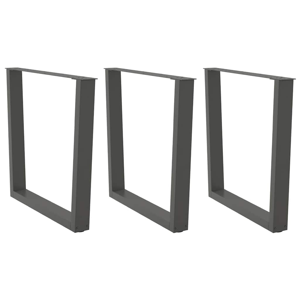 Gambe Tavolo Pranzo a V 3 pz Antracite 90x(72-73,3)cm Acciaio - homemem39