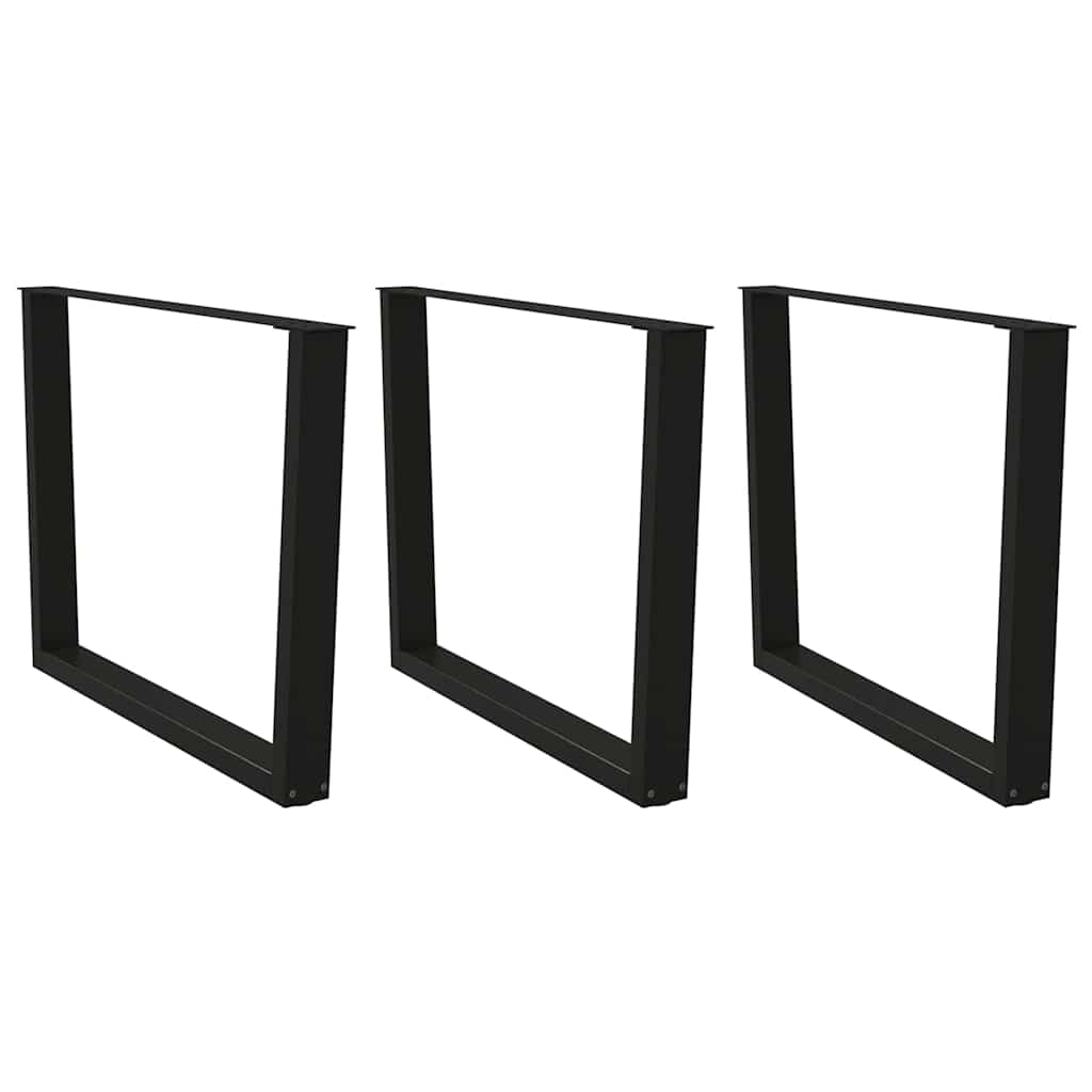 Gambe per Tavolo da Pranzo a V 3pz Nero 100x(72-73,3)cm Acciaio - homemem39