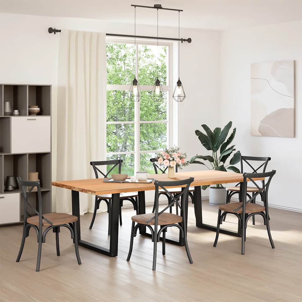 Gambe per Tavolo da Pranzo a V 3pz Nero 100x(72-73,3)cm Acciaio - homemem39