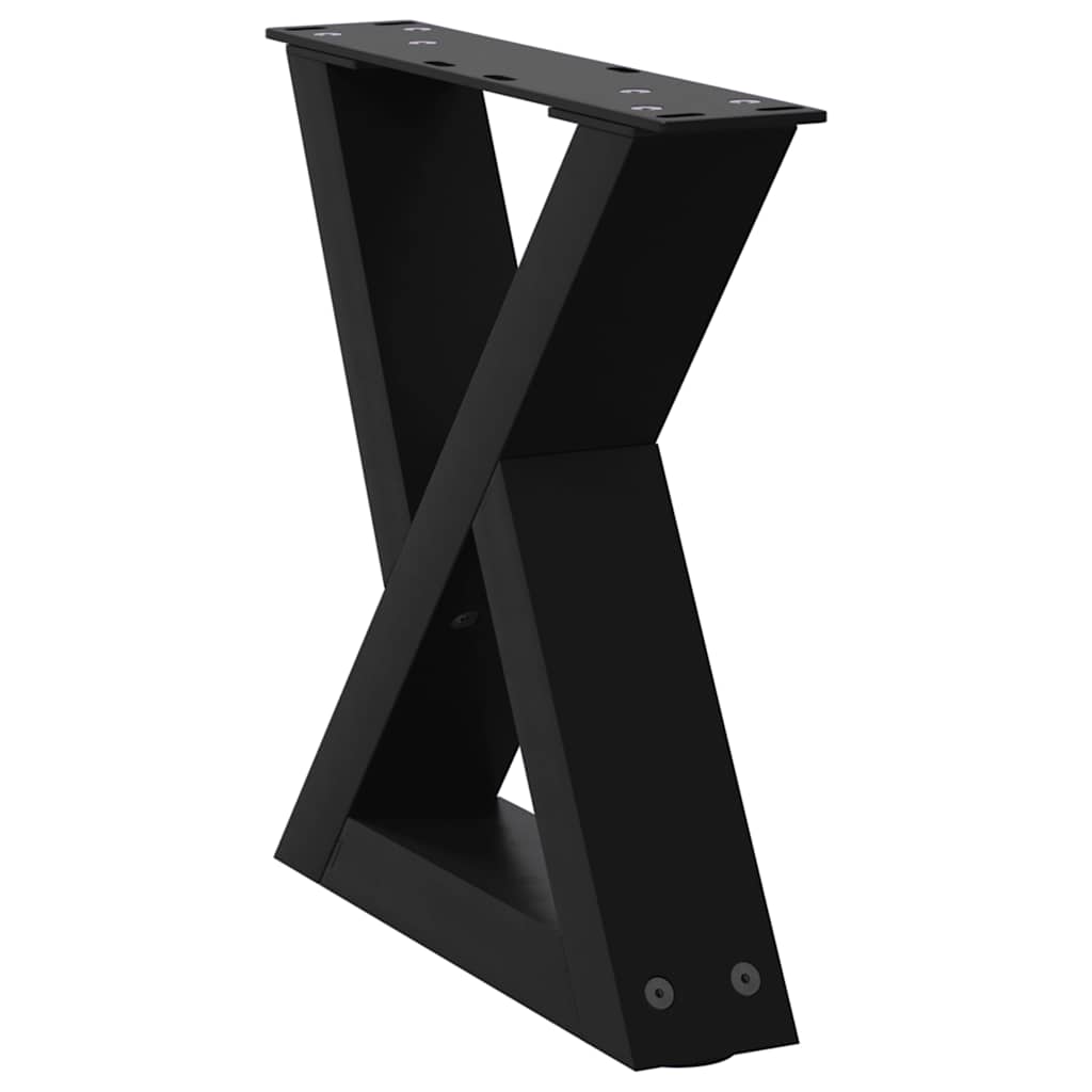 Gambe per Tavolino 2 pz Nero 30x(30-31,3) cm in Acciaio