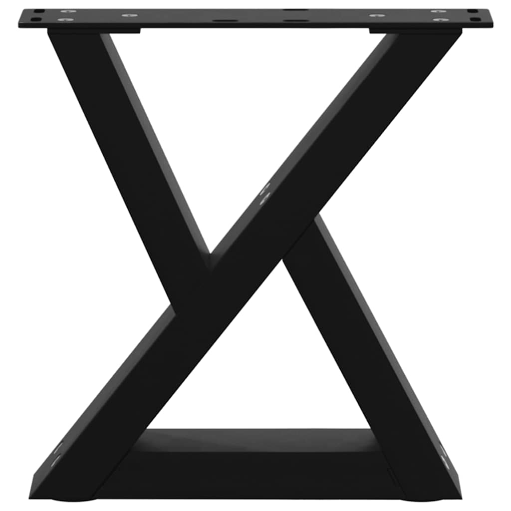 Gambe per Tavolino 2 pz Nero 30x(30-31,3) cm in Acciaio