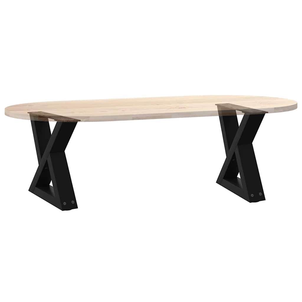 Gambe per Tavolino 2 pz Nero 30x(30-31,3) cm in Acciaio