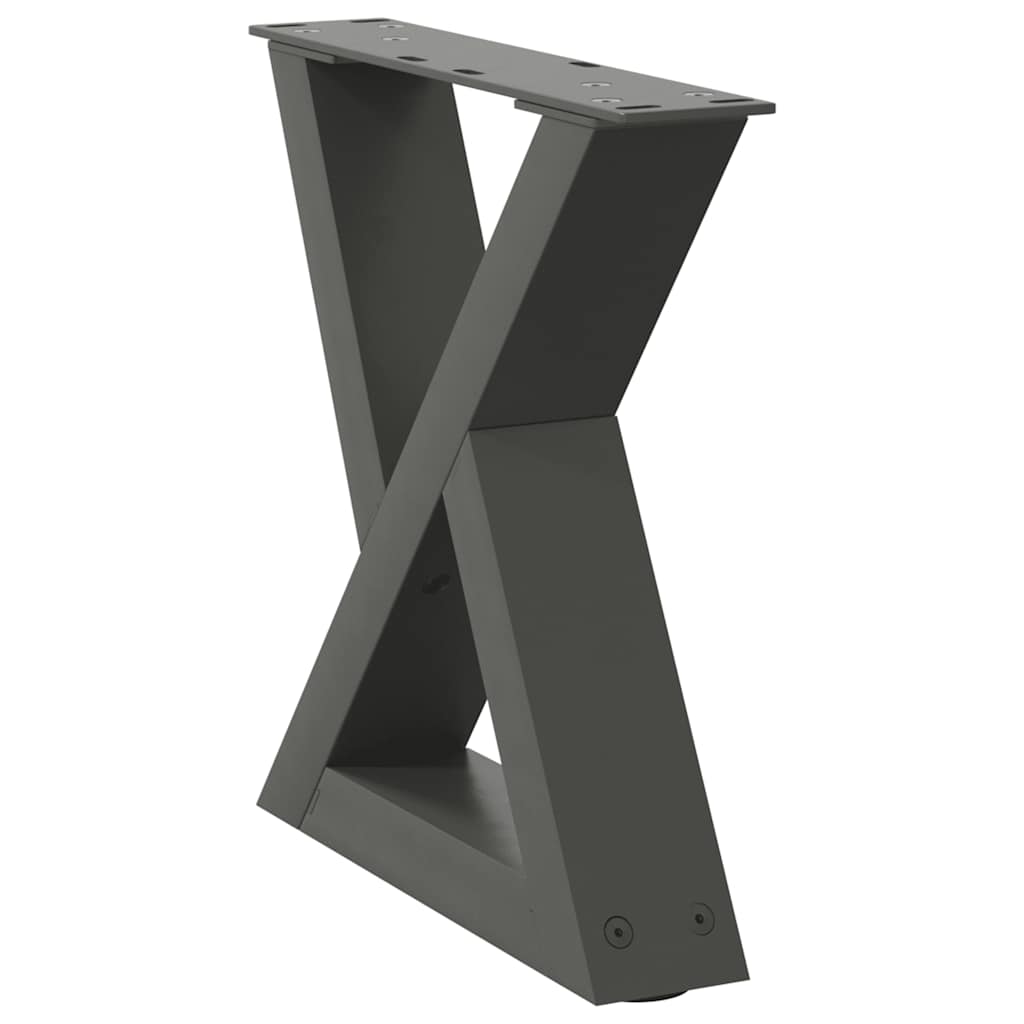 Gambe per Tavolino 2 pz Antracite 30x(30-31,3) cm in Acciaio - homemem39