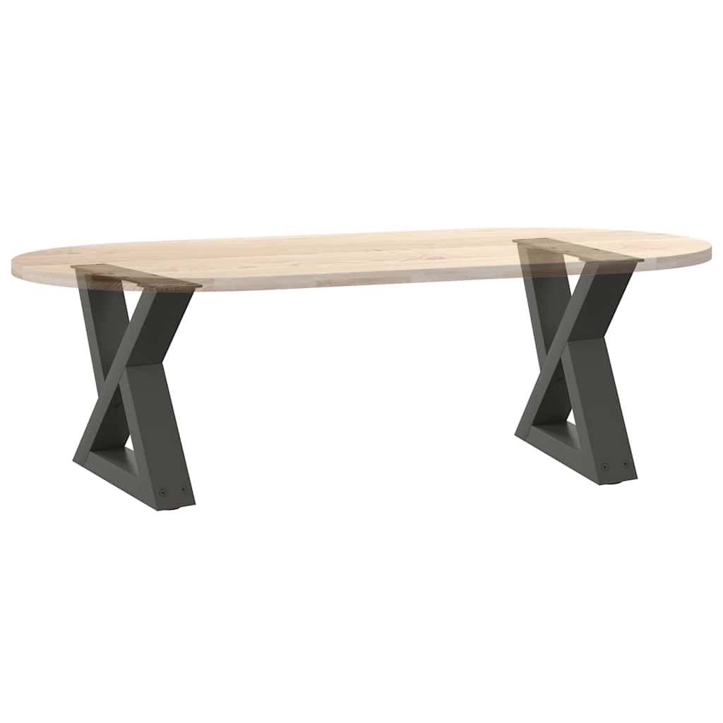Gambe per Tavolino 2 pz Antracite 30x(30-31,3) cm in Acciaio - homemem39