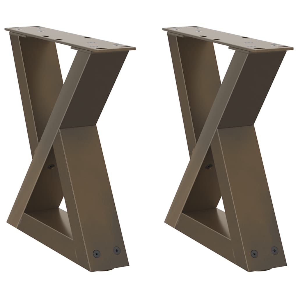 Gambe per Tavolino 2 pz Naturale 40x(30-31,3) cm in Acciaio - homemem39