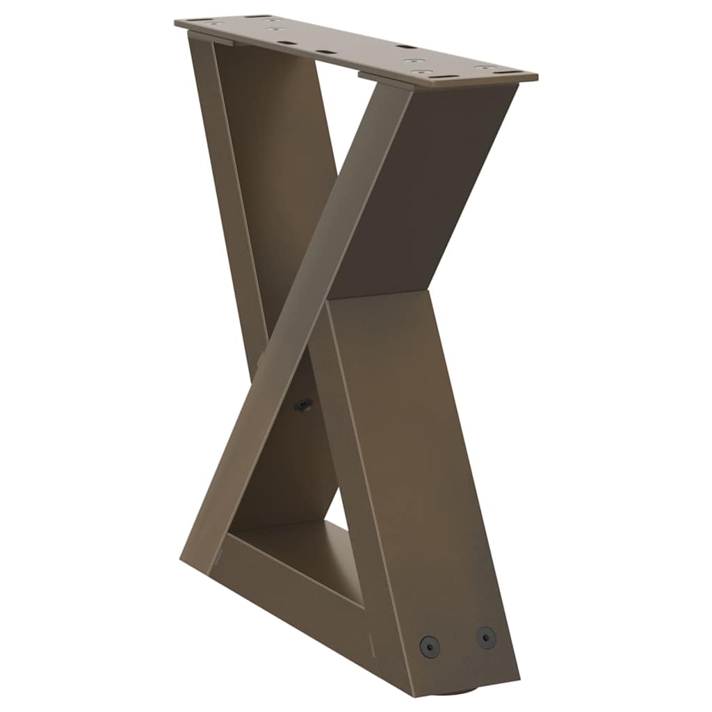 Gambe per Tavolino 2 pz Naturale 40x(30-31,3) cm in Acciaio - homemem39