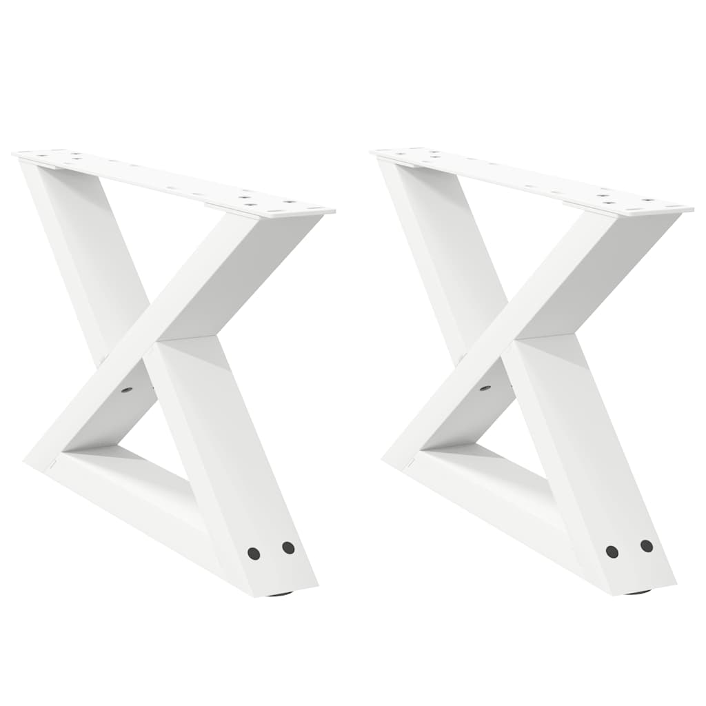 Gambe per Tavolino 2 pz Bianco 60x(30-31,3) cm in Acciaio - homemem39