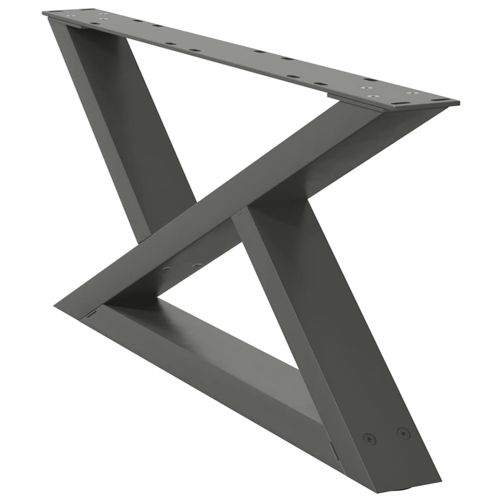 Gambe per Tavolino 2 pz Antracite 70x(30-31,3) cm in Acciaio - homemem39