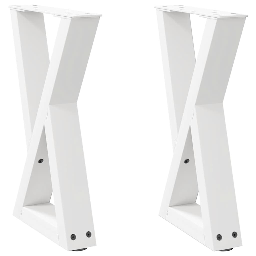 Gambe per Tavolino 2 pz Bianco 28x(42-43,3) cm in Acciaio