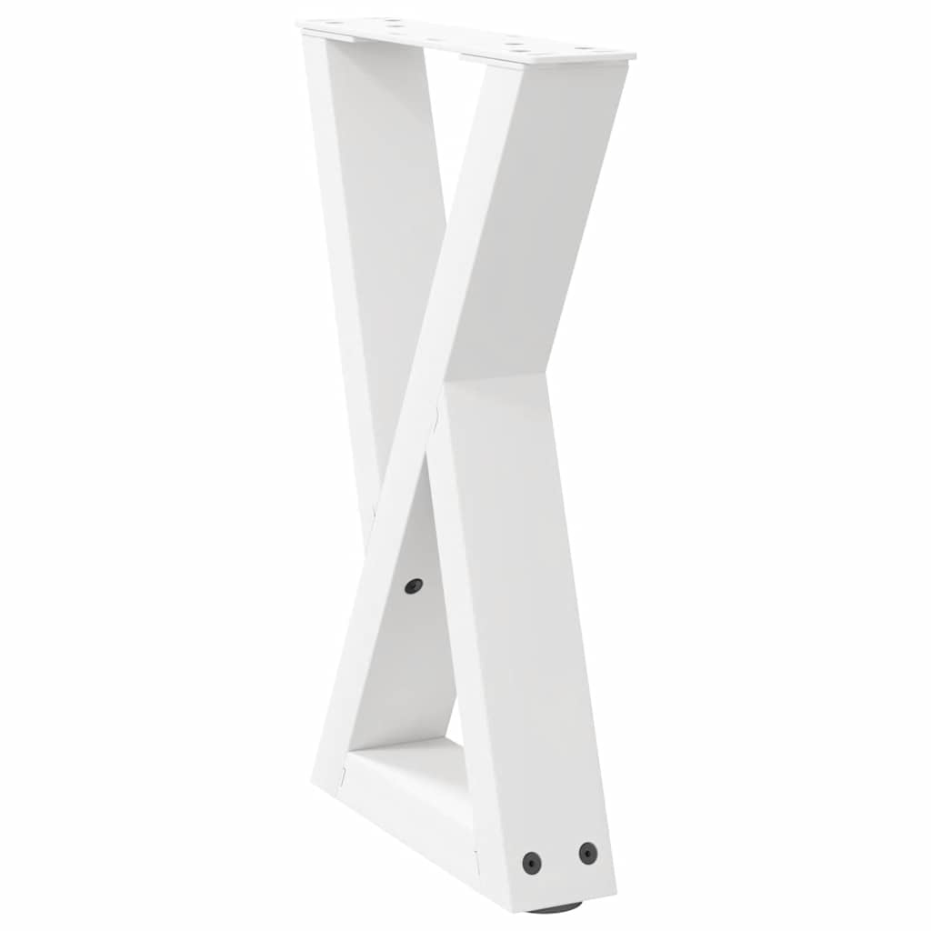 Gambe per Tavolino 2 pz Bianco 28x(42-43,3) cm in Acciaio
