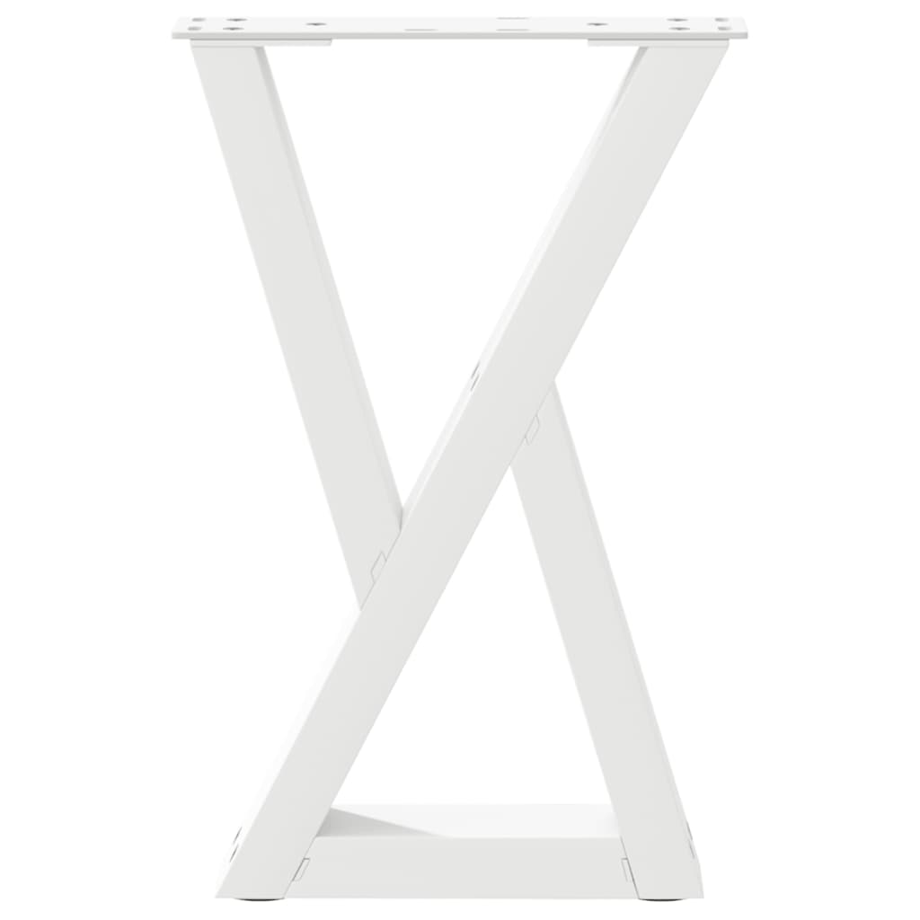 Gambe per Tavolino 2 pz Bianco 28x(42-43,3) cm in Acciaio