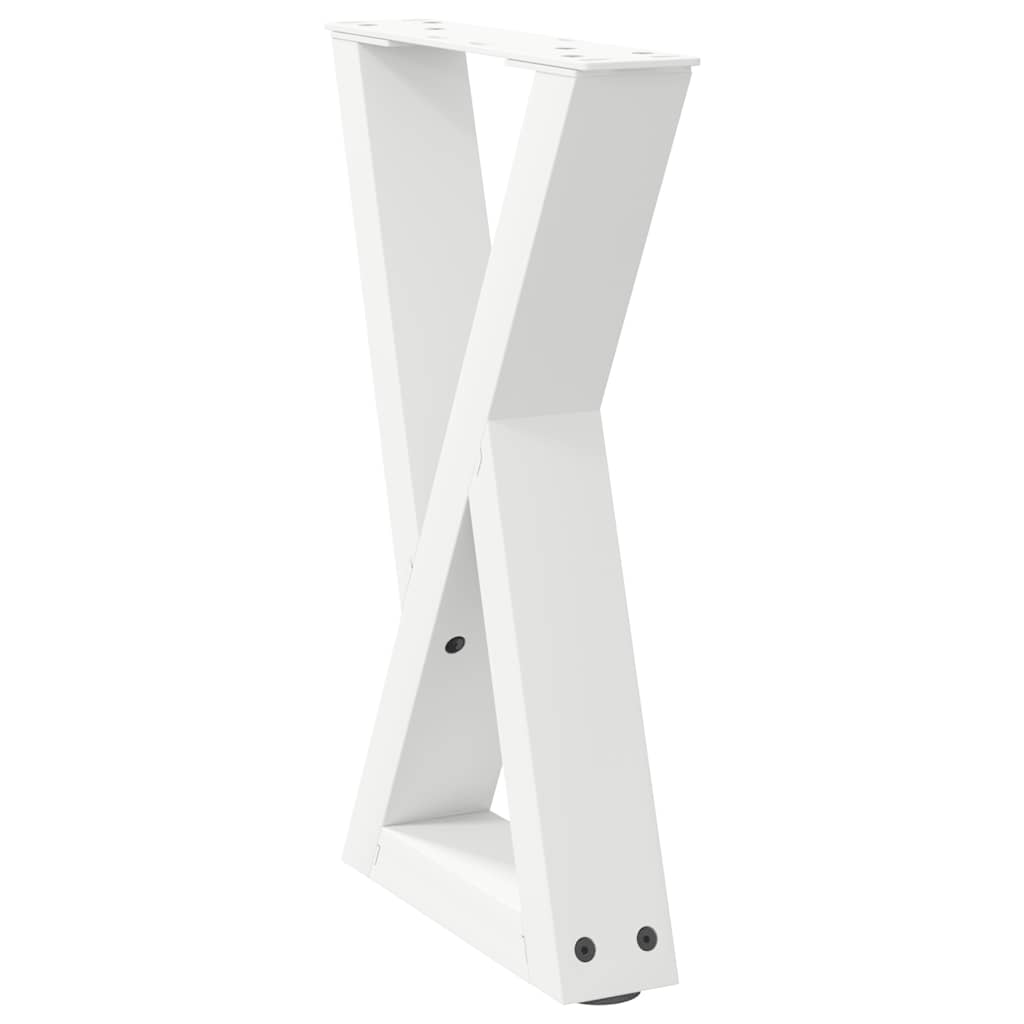 Gambe per Tavolino 2 pz Bianco 38x(42-43,3) cm in Acciaio
