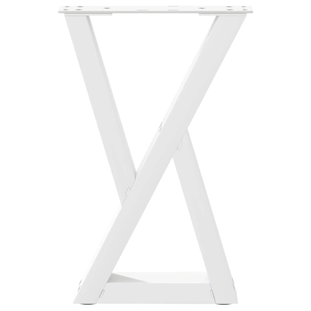 Gambe per Tavolino 2 pz Bianco 38x(42-43,3) cm in Acciaio