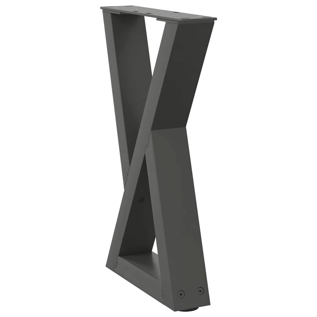 Gambe per Tavolino 2 pz Antracite 38x(42-43,3) cm in Acciaio - homemem39